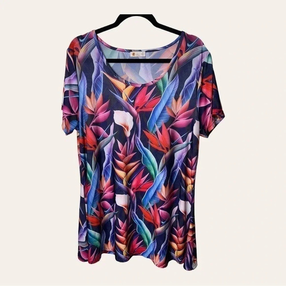 1767.  SUNFLOWER BY FIRMIANA‎ TROPICAL DRESS LIGHTWEIGHT - Picture 1 of 7